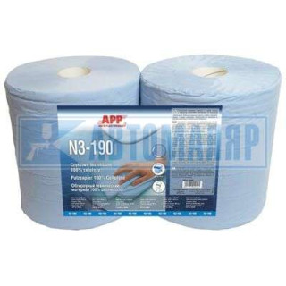 APP 090414 Обтиральний матеріал Premium 3-х шаровий гофр.190м/п блакитний