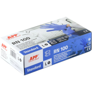 APP 090638 Перчатки одноразовые нитриловые АPP RN 100 STАNDАRD, индиго, размер L