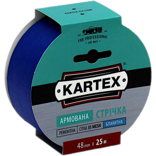 Армированная ремонтная лента KARTEX 48 мм х 25 м голубая (синяя)